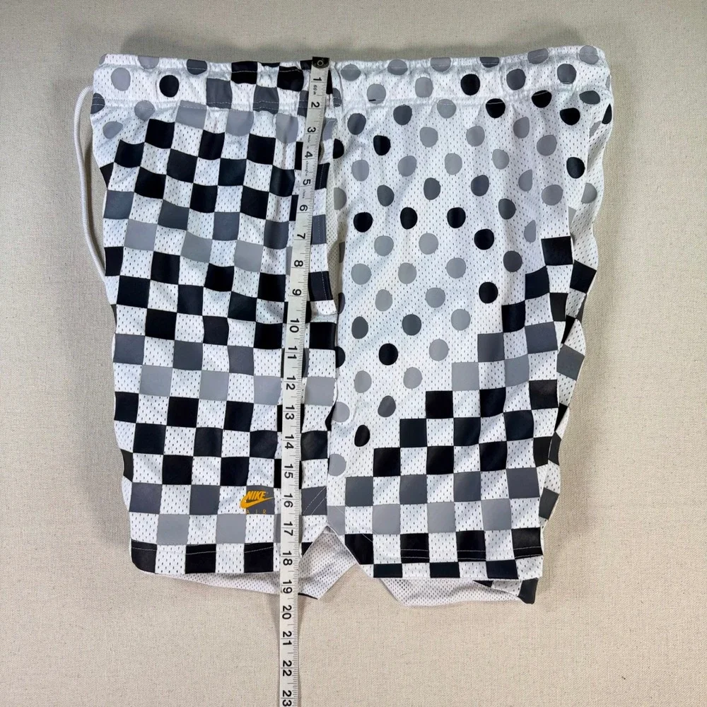 Jordan Nike Air Mens Shorts XL Checkerboard Polka Dot White Black Heavy Weight
